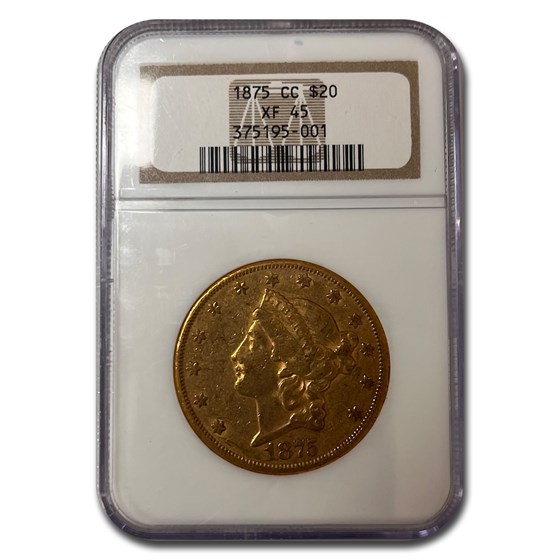 1875-CC $20 Liberty Gold Double Eagle XF-45 NGC 1875-CC $20 Liberty Gold Double Eagle XF-45 NGC