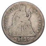 1875-CC Liberty Seated Dime Above Bow AG