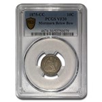 1875-CC Liberty Seated Dime Below Bow VF-30 PCGS