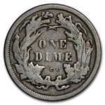 1875-CC Liberty Seated Dime CC Above Bow Fine