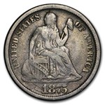 1875-CC Liberty Seated Dime CC Above Bow Fine