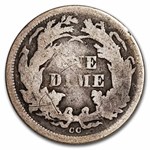 1875-CC Liberty Seated Dime CC Below Bow VF
