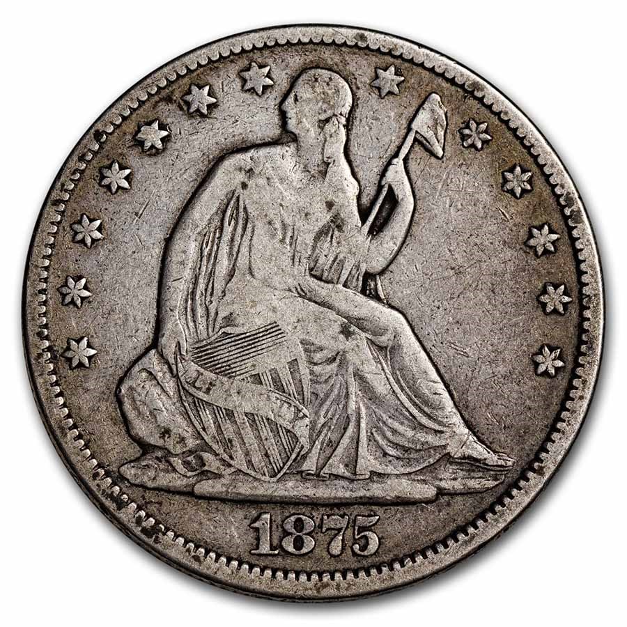 1875-CC Liberty Seated Half Dollar VF