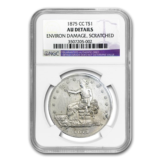 1875-CC Trade Dollar AU Details NGC (Environmental Damage) 1875-CC Trade Dollar AU Details NGC (Environmental Damage)