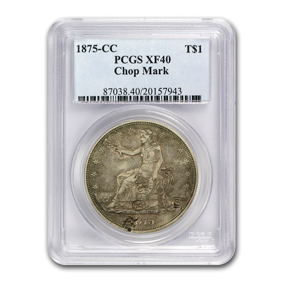 1875-CC Trade Dollar XF-40 PCGS (Chopmark) 1875-CC Trade Dollar XF-40 PCGS (Chopmark)