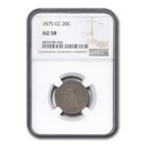 1875-CC Twenty Cent Piece AU-58 NGC