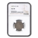 1875-CC Twenty Cent Piece AU-58 NGC