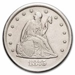 1875-CC Twenty Cent Piece AU Details (Cleaned)