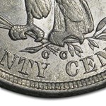 1875-CC Twenty Cent Piece AU