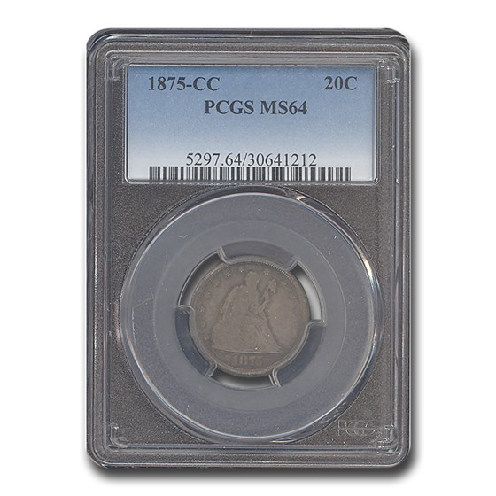 1875-CC Twenty Cent Piece MS-64 PCGS 1875-CC Twenty Cent Piece MS-64 PCGS