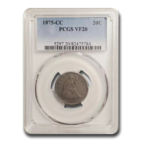 1875-CC Twenty Cent Piece VF-20 PCGS 1875-CC Twenty Cent Piece VF-20 PCGS