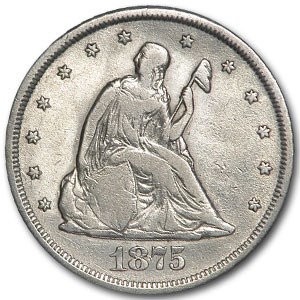 1875-CC Twenty Cent Piece VF 1875-CC Twenty Cent Piece VF