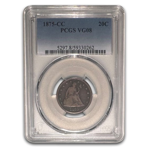1875-CC Twenty Cent Piece VG-8 PCGS