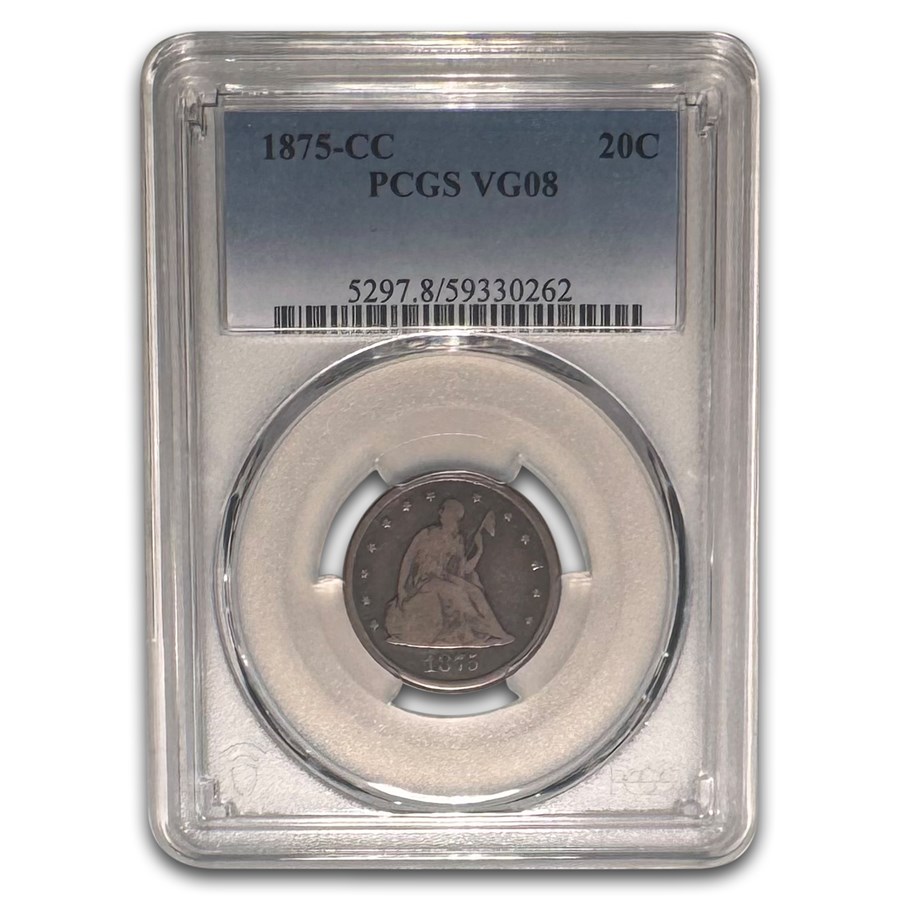 1875-CC Twenty Cent Piece VG-8 PCGS