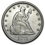 1875-CC Twenty Cent Piece XF