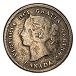 1875-H Canada Silver 5 Cents Victoria VF-20 PCGS (Large Date)