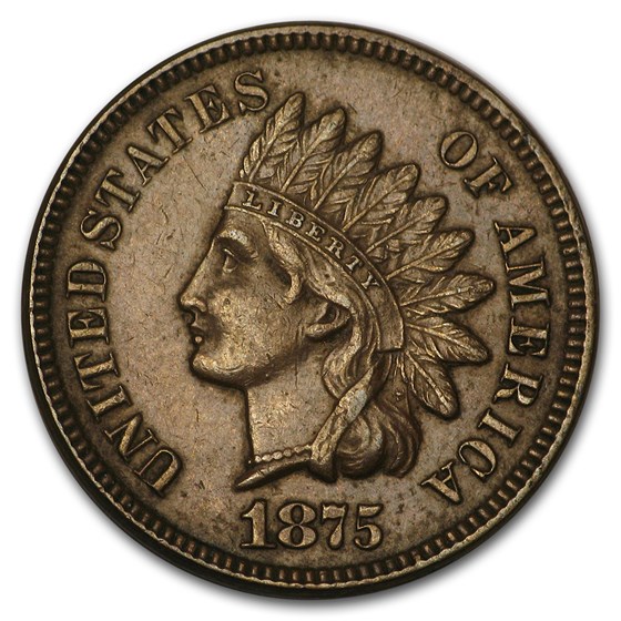 1875 Indian Head Cent AU 1875 Indian Head Cent AU