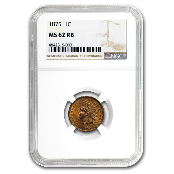 1875 Indian Head Cent MS-62 NGC (Red/Brown) 1875 Indian Head Cent MS-62 NGC (Red/Brown)