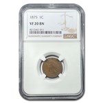 1875 Indian Head Cent VF-20 NGC (Brown)