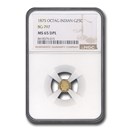 1875 Indian Octagonal 25 Cent Gold MS-65 NGC (DPL, BG-797)