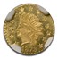 1875 Indian Round 50 Cent Gold MS-66 NGC (DPL, BG-1056)