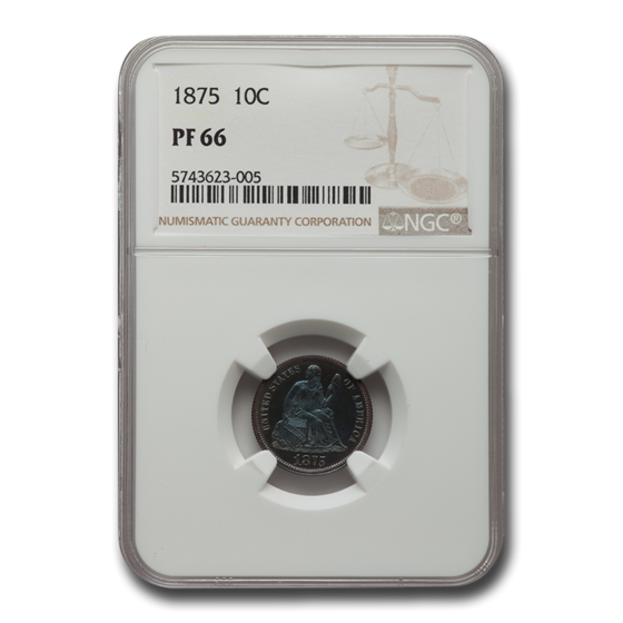 1875 Liberty Seated Dime PF-66 NGC 1875 Liberty Seated Dime PF-66 NGC