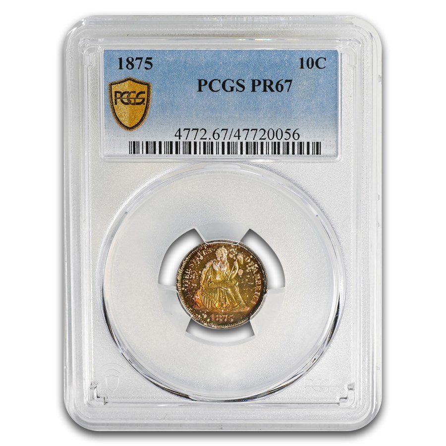 1875 Liberty Seated Dime PR-67 PCGS