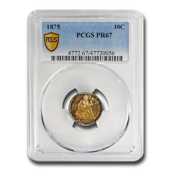 1875 Liberty Seated Dime PR-67 PCGS 1875 Liberty Seated Dime PR-67 PCGS