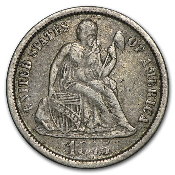 1875 Liberty Seated Dime VF