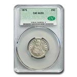 1875 Liberty Seated Quarter AU-55 CACG