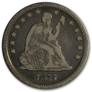 1875 Liberty Seated Quarter Fine 1875 Liberty Seated Quarter Fine
