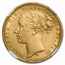 1875-M Australia Gold Sovereign Young Victoria AU-58 NGC