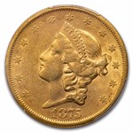 1875-S $20 Liberty Gold Double Eagle AU-50 PCGS