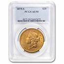 1875-S $20 Liberty Gold Double Eagle AU-50 PCGS