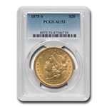 1875-S $20 Liberty Gold Double Eagle AU-53 PCGS