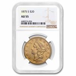 1875-S $20 Liberty Gold Double Eagle AU-55 NGC