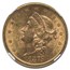 1875-S $20 Liberty Gold Double Eagle AU-58 NGC