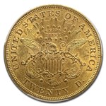 1875-S $20 Liberty Gold Double Eagle MS-60 PCGS CAC