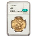 1875-S $20 Liberty Gold Double Eagle MS-61 NGC CAC