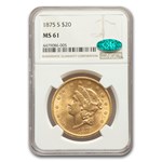 1875-S $20 Liberty Gold Double Eagle MS-61 NGC CAC
