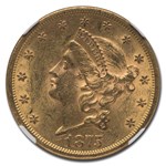 1875-S $20 Liberty Gold Double Eagle MS-61 NGC