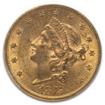 1875-S $20 Liberty Gold Double Eagle MS-61 PCGS CAC