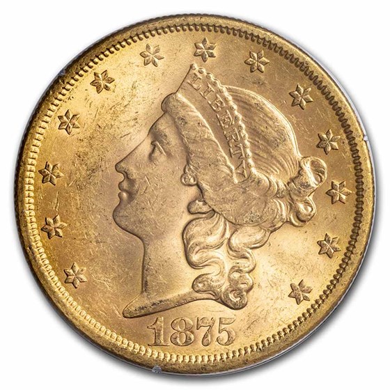 Buy 1875-S $20 Liberty Gold Double Eagle MS-61 PCGS (Rattler, CAC) | APMEX