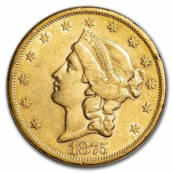 1875-S $20 Liberty Gold Double Eagle XF