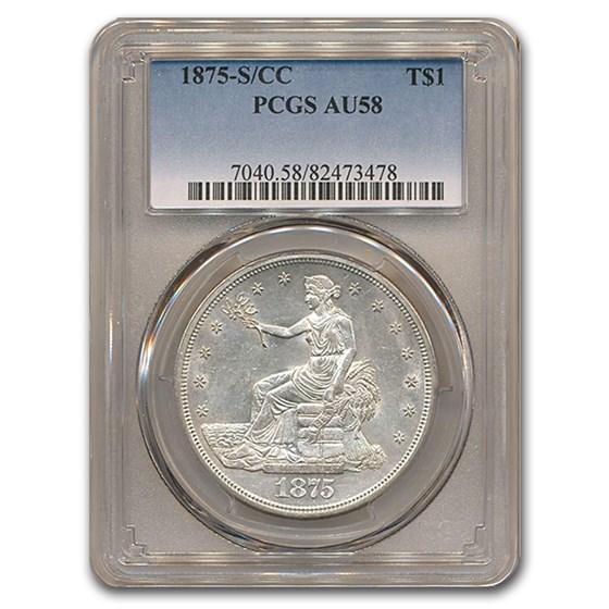 1875-S/CC Trade Dollar AU-58 PCGS 1875-S/CC Trade Dollar AU-58 PCGS