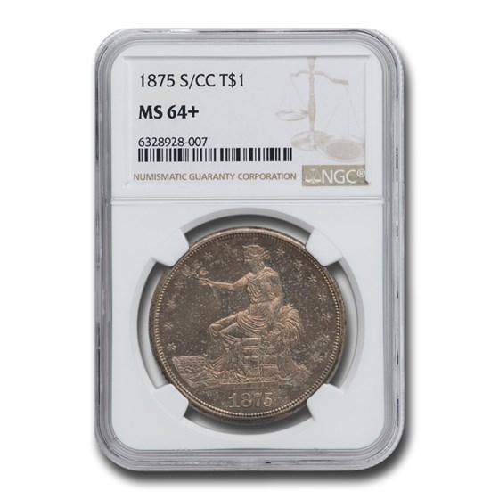 1875-S/CC Trade Dollar MS-64+ NGC 1875-S/CC Trade Dollar MS-64+ NGC