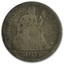 1875-S Liberty Seated Dime S Above Bow Good