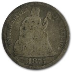 1875-S Liberty Seated Dime S Above Bow Good