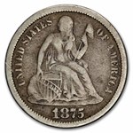1875-S Liberty Seated Dime S Below Bow Fine