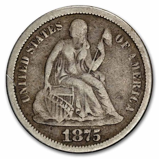 1875-S Liberty Seated Dime S Below Bow Fine